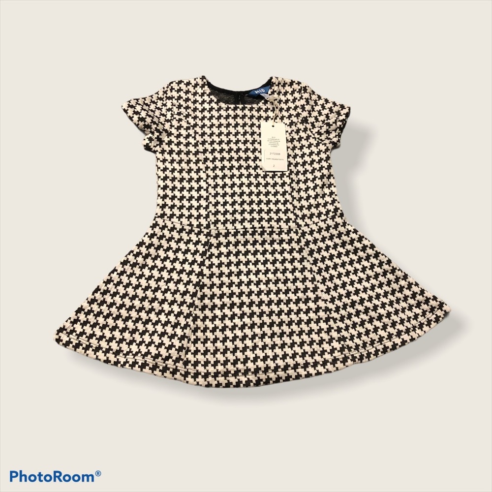 NWT MID checked shirtsleeve dress